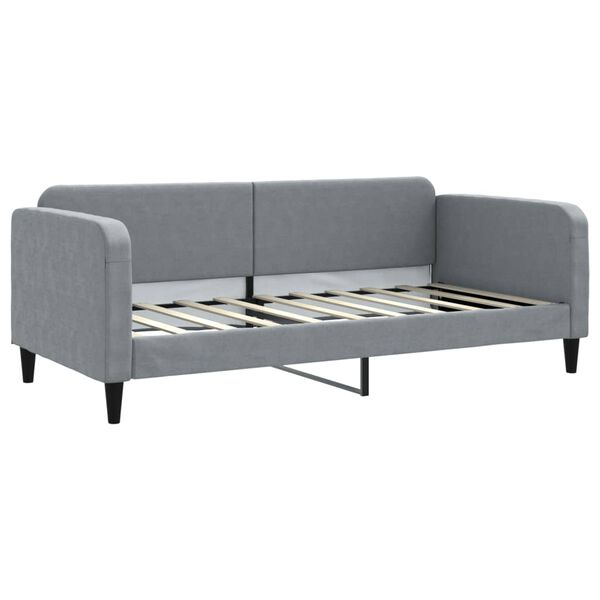 vidaXL Daybed with Mattress Light Grey 90x190 cm Fabric
