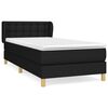 vidaXL Box Spring Bed with Mattress Black 90x190 cm Fabric