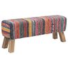 vidaXL Bench 110 x 30 x 45 cm Real Leather Multicolour
