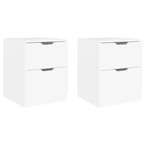 vidaXL Bedside Cabinets 2 pcs White 40x40x50 cm Engineered Wood