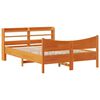 vidaXL Bed Frame with Headboard Wax Brown 140x190 cm Solid Wood Pine