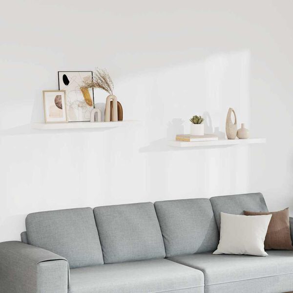 vidaXL Floating Wall Shelves 2 pcs White 90x23.5x3.8 cm MDF