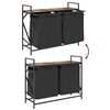 vidaXL Laundry Basket 2 Compartments with Shelf Smoked Oak