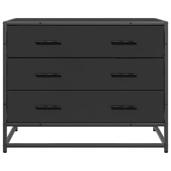 vidaXL Drawer Cabinet Black 70x41x56 cm Engineered Wood