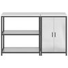 vidaXL Kitchen Storage Set with Shelf 2 pcs Silver Galvanised Steel