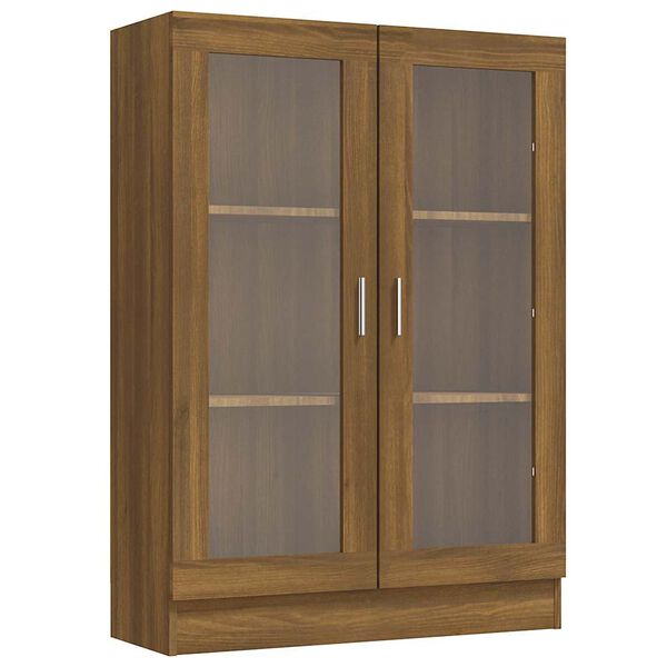 vidaXL Vitrine Cabinet Brown Oak 82.5x30.5x115 cm Engineered Wood