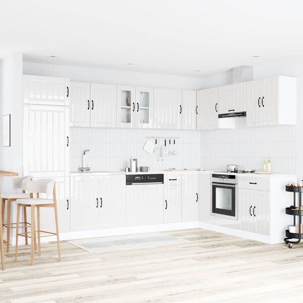 vidaXL Kitchen Cabinet Lucca High Gloss White 80 x 46 x 81.5 cm