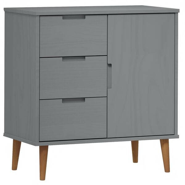 vidaXL Sideboard MOLDE Grey 76,5x40x80 cm Solid Wood Pine
