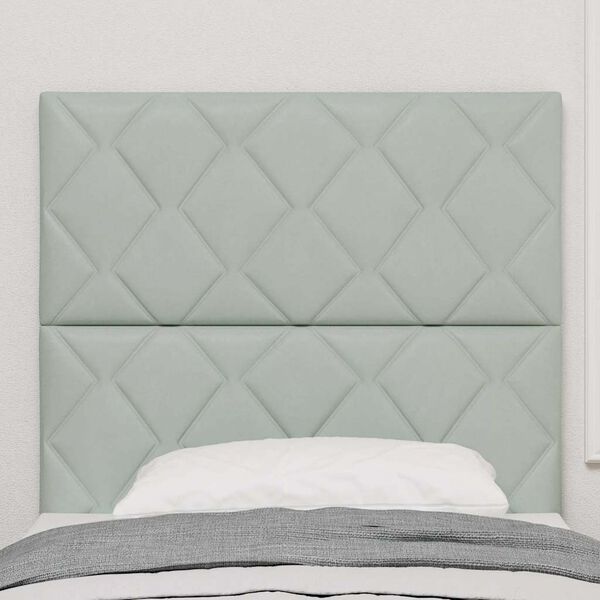 vidaXL LED Headboard with Headboard Light Grey 100 cm Faux Leather