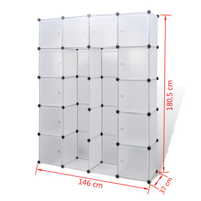 vidaXL Modular Cabinet 14 Compartments White 37x146x180.5 cm