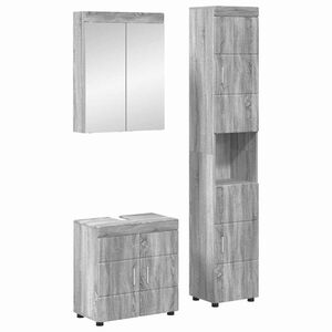 vidaXL Bathroom Furniture Set TULUM 3 pcs Grey Sonoma 60 x 34 x 63 cm