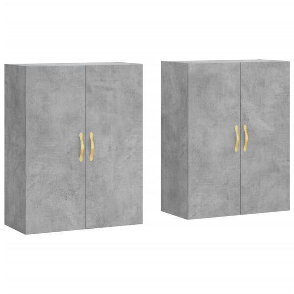vidaXL Wall Mounted Cabinets 2 pcs Concrete Grey 69.5x34x90 cm