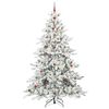 vidaXL Artificial Hinged Christmas Tree White 240 cm PVC and Steel