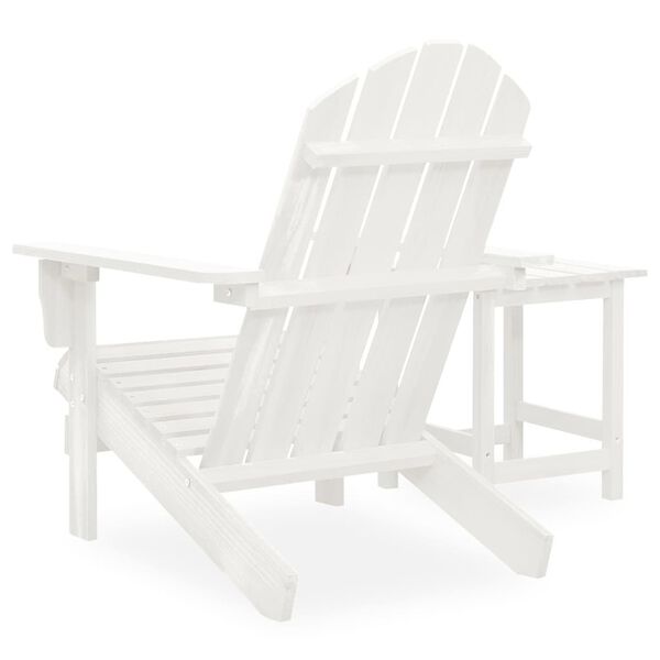 vidaXL Garden Adirondack Chair with Table Solid Fir Wood White