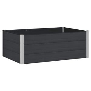 vidaXL Garden Raised Bed Black 150 x 100 x 54 cm WPC and Aluminium