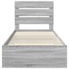 vidaXL Bed Frame with Drawer Grey Sonoma 90 x 200 cm Engineered Wood