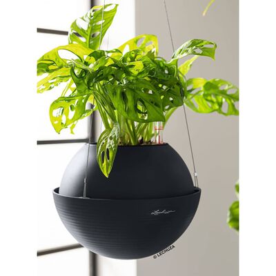 LECHUZA Hanging Planter BOLA Color 32 ALL-IN-ONE Slate
