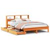 vidaXL Bookcase Bed without Mattress Wax Brown 140x190 cm Solid Wood Pine