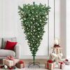 vidaXL Upside-down Artificial Pre-lit Christmas Tree with Ball Set PVC