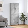 vidaXL Highboard Concrete Grey 69.5x34x180 cm Engineered Wood