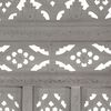 vidaXL Hand carved 3-Panel Room Divider Grey 120x165 cm Solid Mango Wood