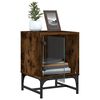 vidaXL Bedside Cabinet with Glass Door Smoked Oak 35x37x50 cm