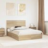vidaXL Storage Bed with Drawer Sonoma Oak 140 x 190 cm Engineered Wood