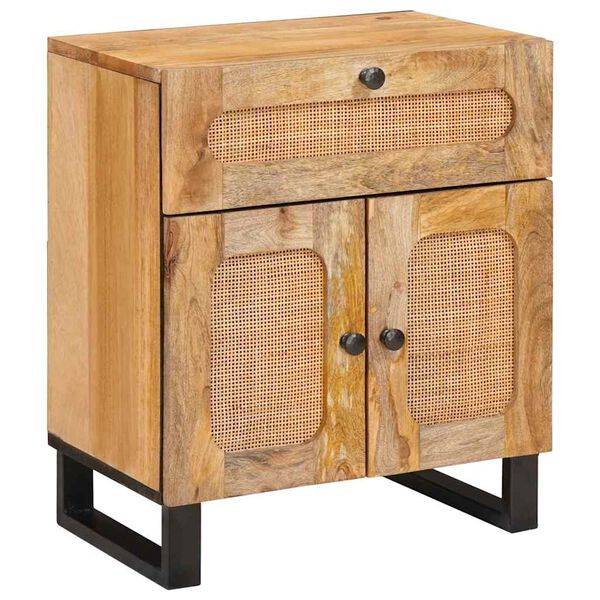 vidaXL Bedside Cabinet Natural 50 x 33 x 60 cm Solid Mango Wood