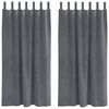 vidaXL Blackout Curtains 2 pcs Light Grey 140 x 175 cm Velvet