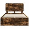 vidaXL Bed Frame Smoked Oak 120 x 200 cm Solid Pine Wood