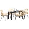 vidaXL Garden Dining Set 5 pcs Brown Poly Rattan