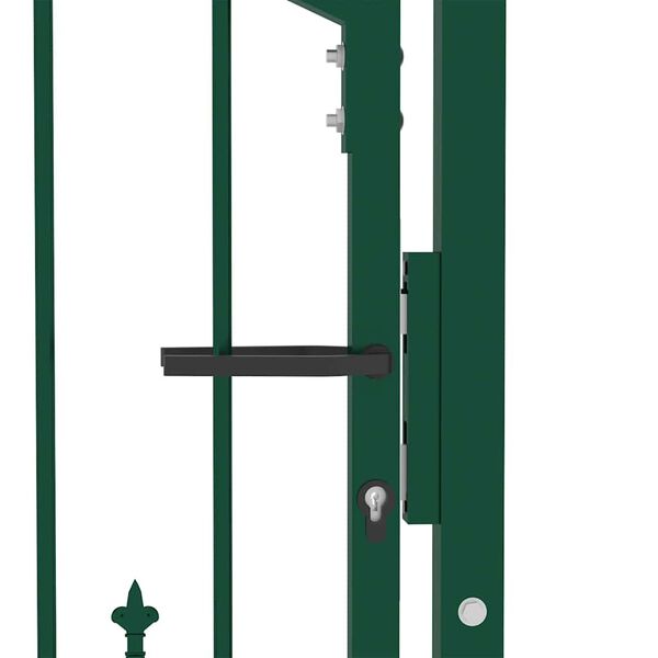 vidaXL Fence Gate Emmen with Spikes Steel 104x97 cm Green