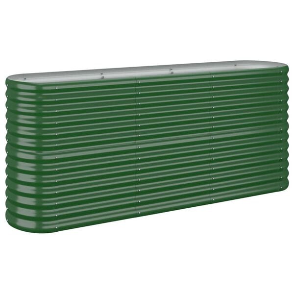 vidaXL Garden Raised Bed Galvanised Steel 152x40x68 cm Green