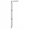 vidaXL Walk-in Shower Wall with Tempered Glass Black 90x195 cm