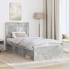 vidaXL Bed Frame with Drawer Concerte Grey 75 x 190 cm Solid Pine Wood
