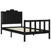 vidaXL Bed Frame without Mattress Black 100x200 cm Solid Wood Pine