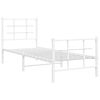 vidaXL Metal Bed Frame without Mattress with Footboard White 75x190cm