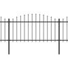 vidaXL Garden Fence with Spear Top Steel 537x150 cm Black
