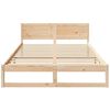 vidaXL Bed Frame with Headboard Natural 140 x 200 cm Solid Pine Wood