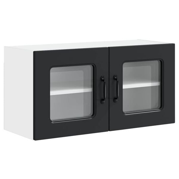 vidaXL Kitchen Cabinet Kalmar Black 80 x 31 x 40 cm Engineered Wood