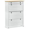 vidaXL Shoe Cabinet Corona White 99 x 32 x 138 cm Solid Pine Wood