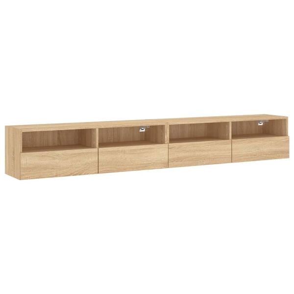 vidaXL TV Wall Cabinets 2 pcs Sonoma Oak 100x30x30 cm Engineered Wood