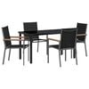 vidaXL Garden Dining Set 5 pcs Black Powder-coated Steel