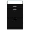 vidaXL Shoe Cabinet Black 63x24x104 cm Engineered Wood