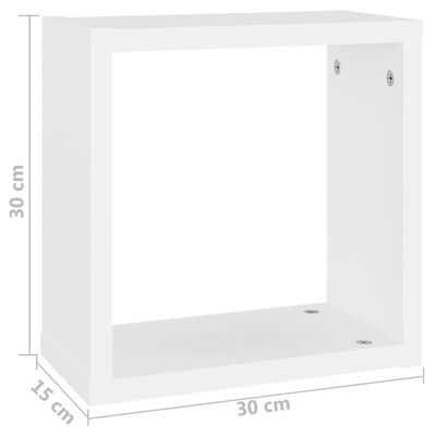 vidaXL Wall Cube Shelves 6 pcs White 30x15x30 cm