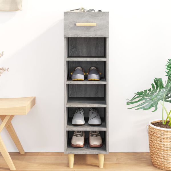 vidaXL Shoe Cabinet Grey Sonoma 30x35x105 cm Engineered Wood