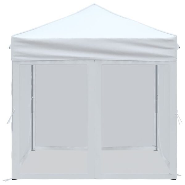 vidaXL Folding Party Tent with Sidewalls White 2x2 m