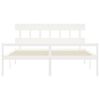 vidaXL Senior Bed without Mattress White 200x200 cm Solid Wood