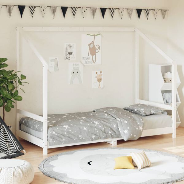 vidaXL Kids Bed Frame White 90x200 cm Solid Wood Pine