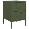 vidaXL Bedside Cabinets 2 pcs Olive Green 36x39x50.5 cm Steel